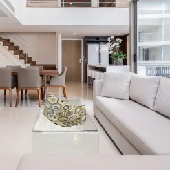 Centrotavola Rombo esagonale in vetro di Murano oro di Andrea Orso