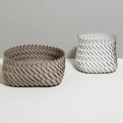 Cestino Almeria medio quadrato bianco