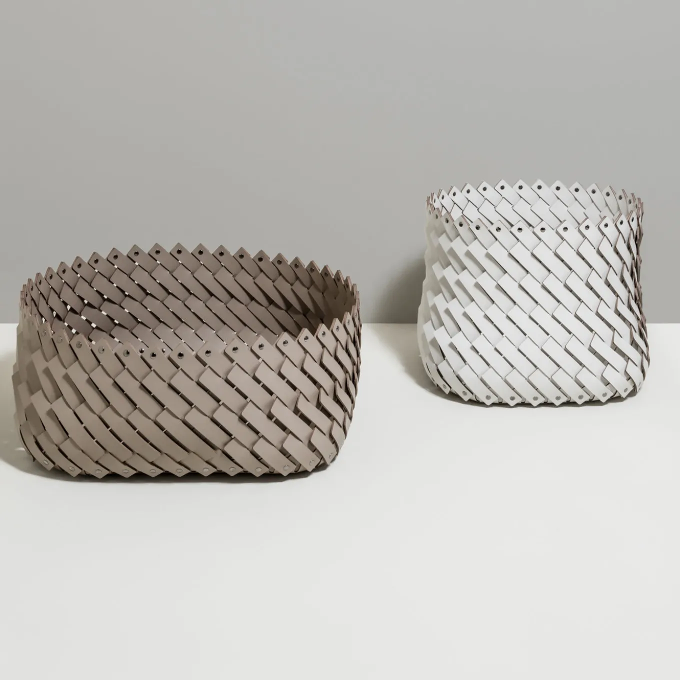 Cestino Almeria medio quadrato bianco