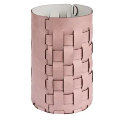 Cestino Bottega in pelle in color ostrica e rosa