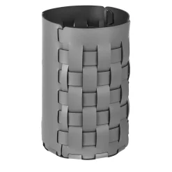 Cestino Bottega in pelle grigia e nera