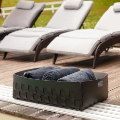 Cestino di lino nero/grigio Bottega di Ekaterina Borovkova