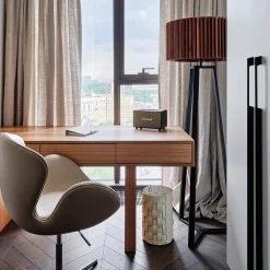 Cestino Dubai in pelle color rosa e ostrica