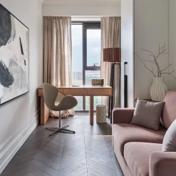 Cestino Dubai in pelle color rosa e ostrica