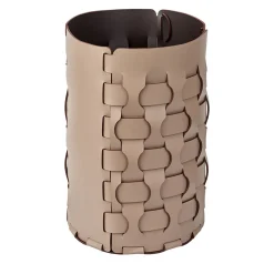 Cestino Dubai in pelle cappuccino e cioccolato