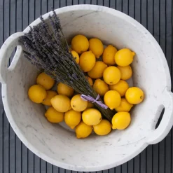 Cestino in marmo bianco di Carrara