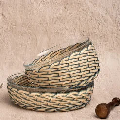 Cestino per tortiere in lana blu