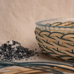 Cestino per tortiere in lana blu