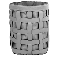 Cesto per la biancheria in pelle con gancio