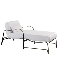 Chaise longue Amalfi bianca e grigia di Studio 63 in acciaio inox