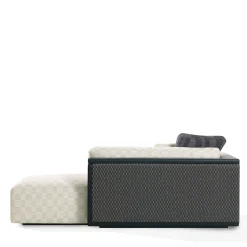 Chaise longue Egon in tessuto Discipline e pelle Aida