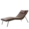 Chaise longue in pelle marrone vintage