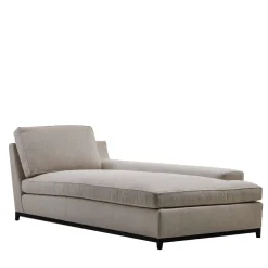 Chaise longue in tessuto grigio Hugo