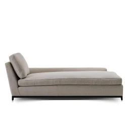 Chaise longue in tessuto grigio Hugo