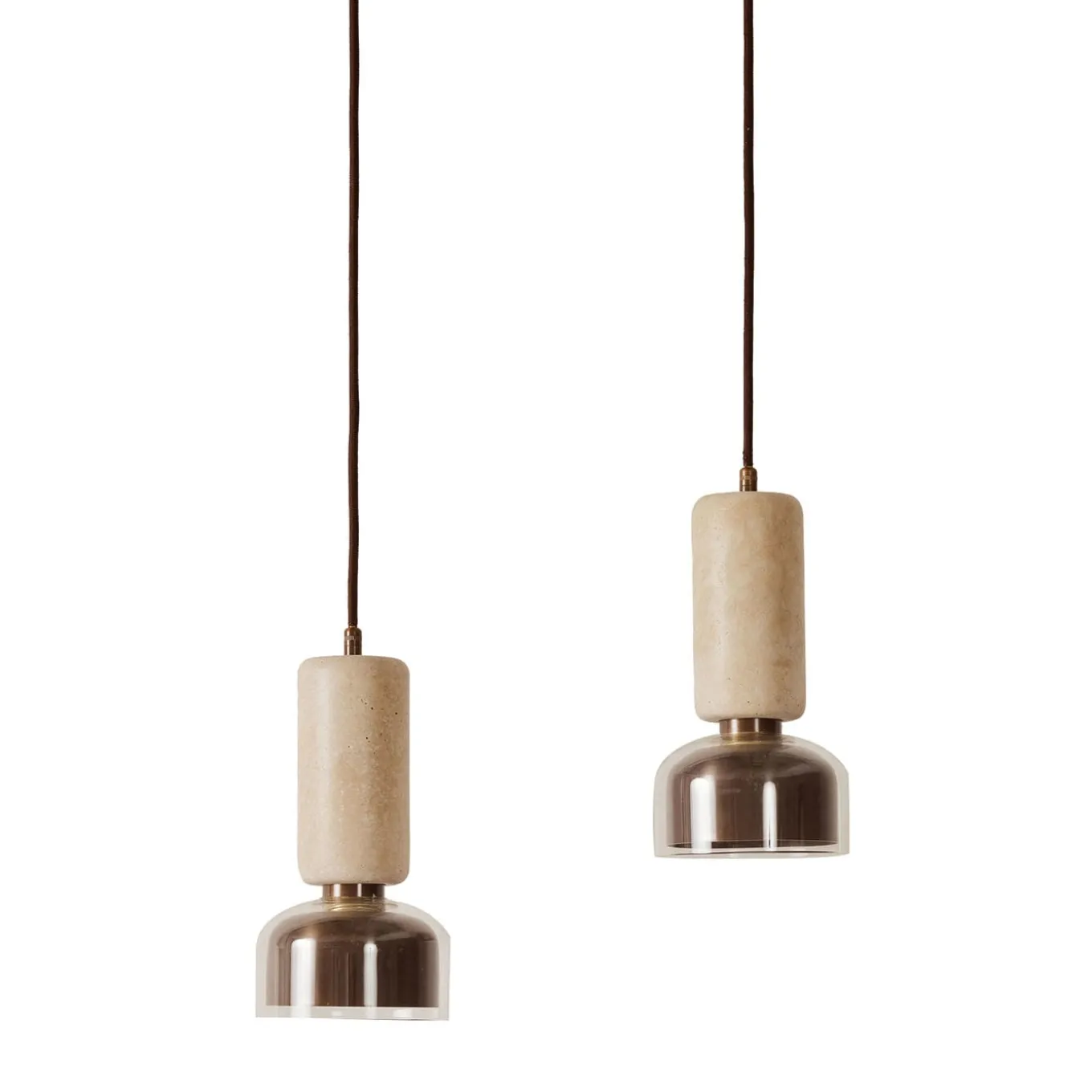 Ciondolo "Andromeda" in travertino e bronzo