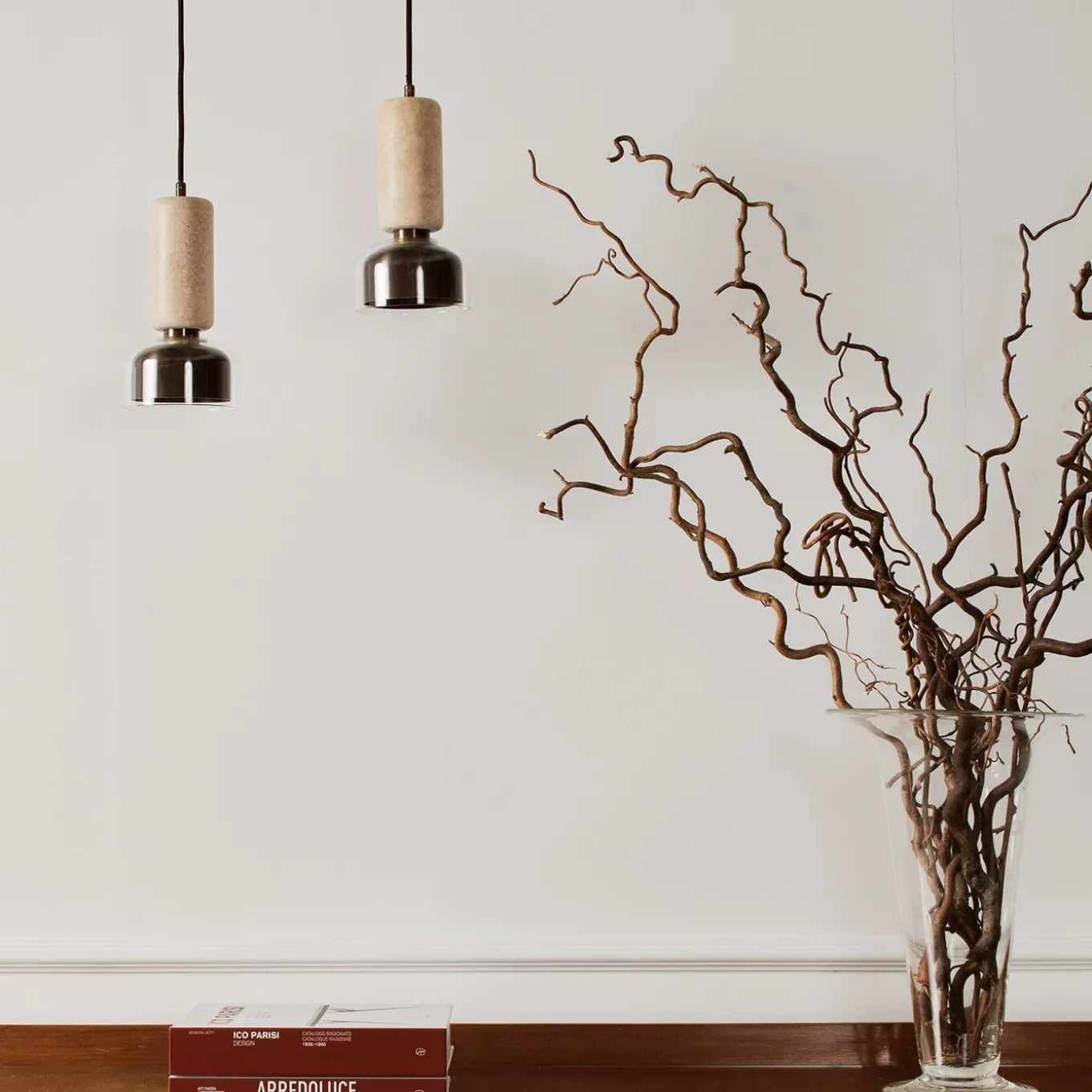 Ciondolo "Andromeda" in travertino e bronzo