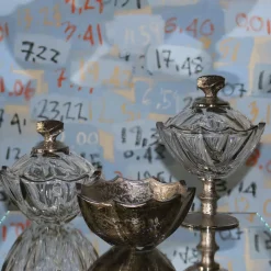 Ciotola Capriccio in platino e cristallo