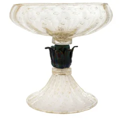 Ciotola con piede in oro 24 carati e nero