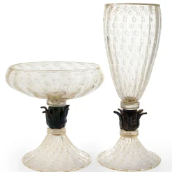 Ciotola con piede in oro 24 carati e nero