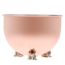 Ciotola in rame con rane d'argento