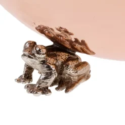 Ciotola in rame con rane d'argento