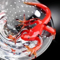 Ciotola rotonda con geco rosso