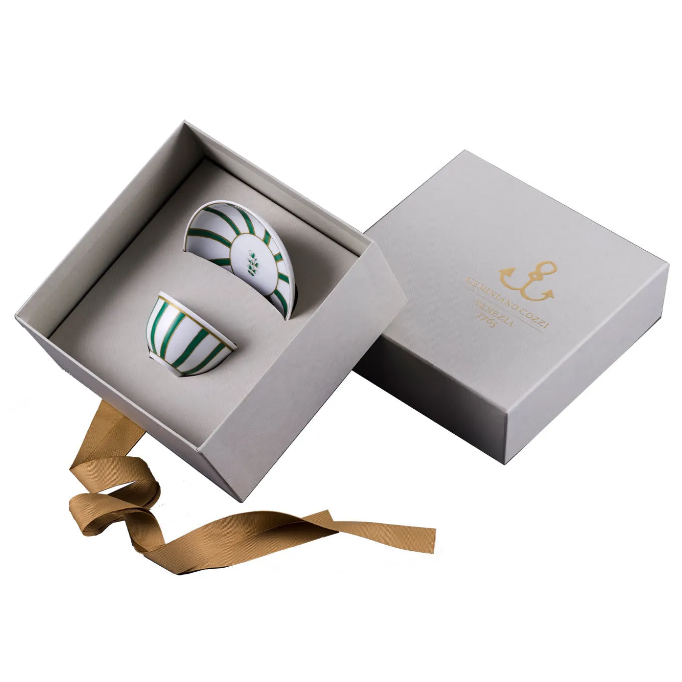 Ciotola Striche Verdi con piattino