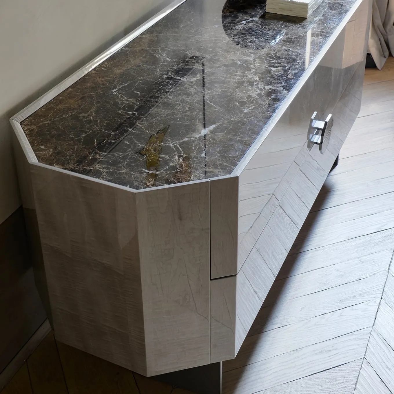 Collezione FB Cassettone in cristallo chiaro a 2 cassetti