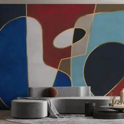 Colori vivaci forme su forme #2 Carta da parati testurizzata