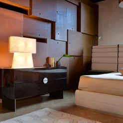 Comò a 2 cassetti in cristallo scuro FB Collection