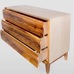 Comò a 3 cassetti in noce