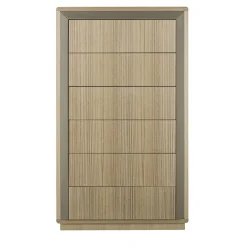 Comò Galileo Lux in pelle e legno eucalipto