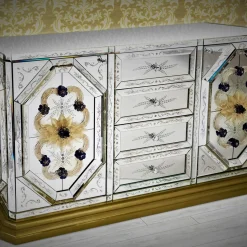 Comò in vetro di Murano Afrodite Gold