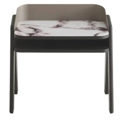 Comodino bavero effetto marmo bianco trinity