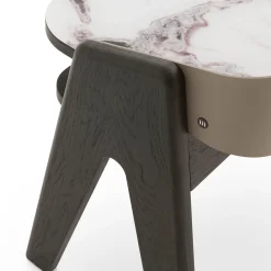 Comodino bavero effetto marmo bianco trinity