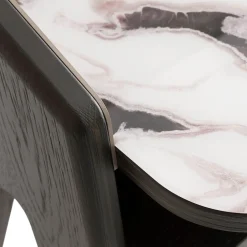 Comodino bavero effetto marmo bianco trinity