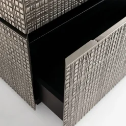 Comodino BD 06 in metallo grigio