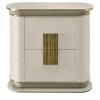 Comodino bianco e oro