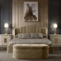 Comodino bianco e oro