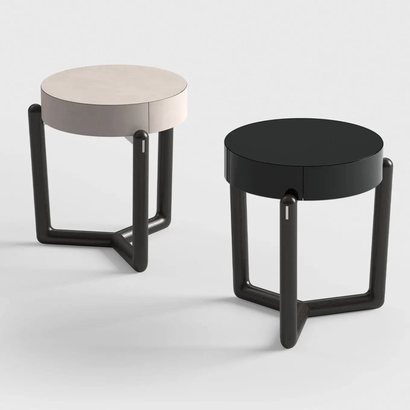 Comodino Cecil in legno nero