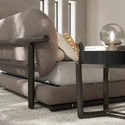 Comodino Cecil in legno nero