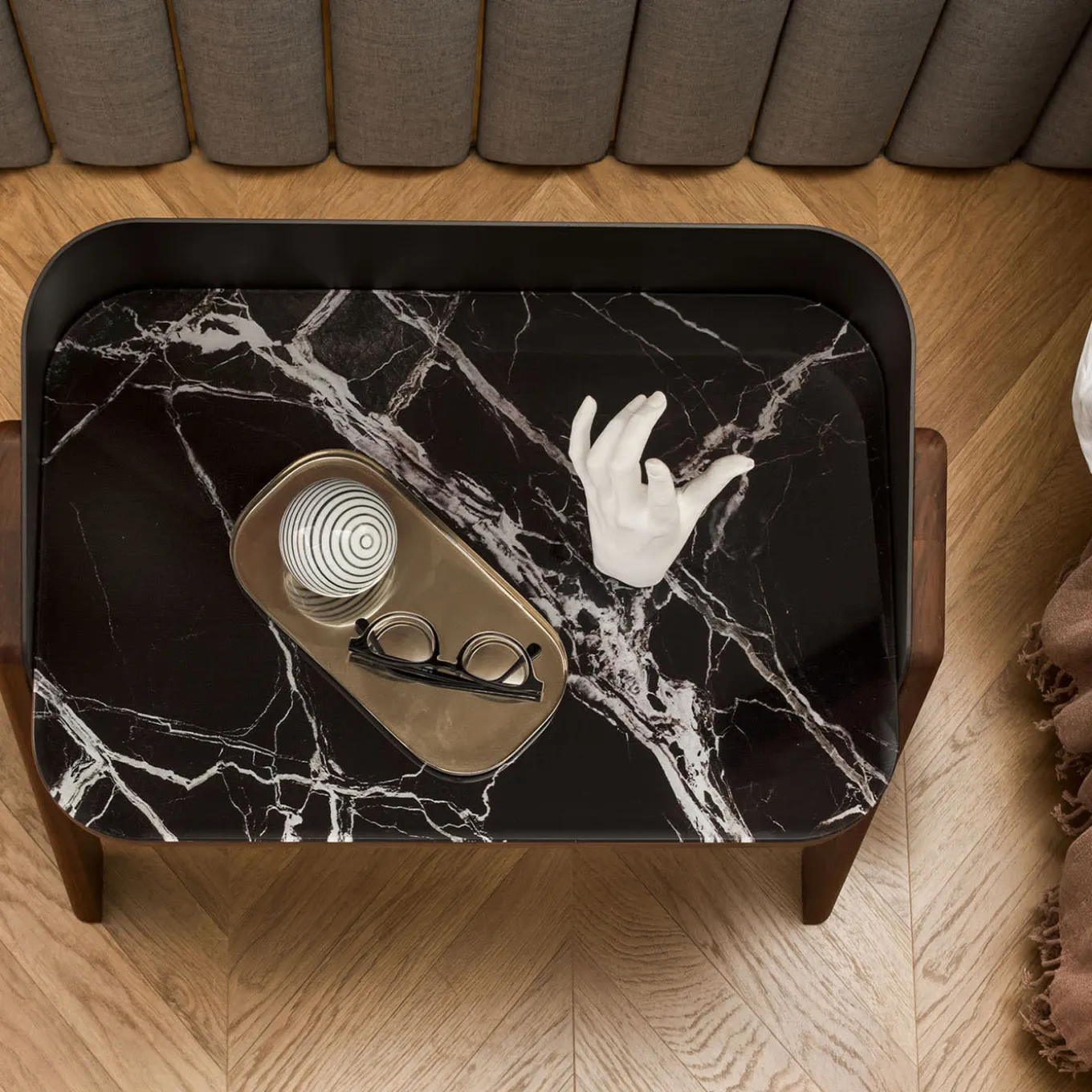 Comodino effetto marmo Bavero Breccia Imperiale