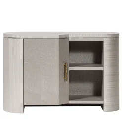 Comodino in acero ed eucalipto