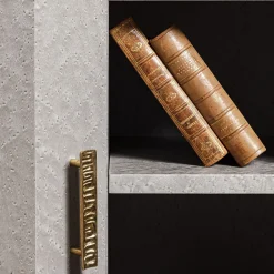 Comodino in acero ed eucalipto