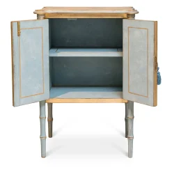 Comodino in bambù Lombardia Gold-Leaf con farfalle