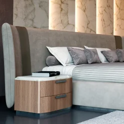 Comodino James in noce