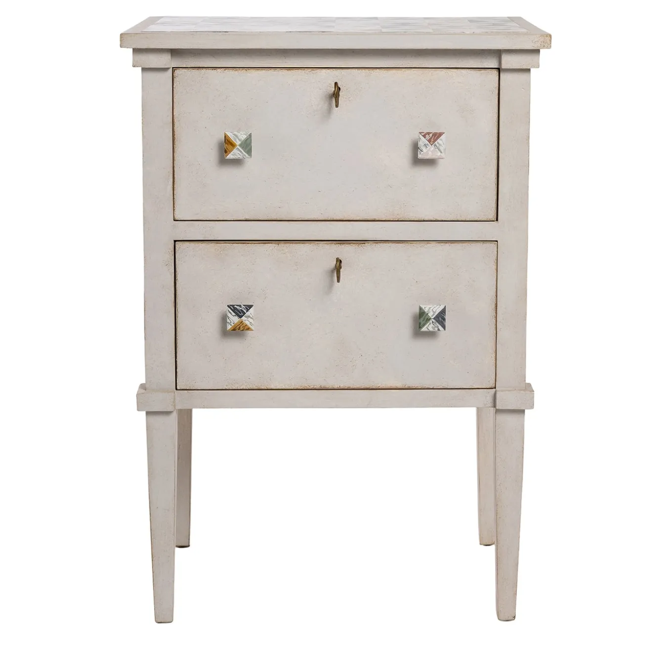 Comodino Lombardia con elementi in marmo