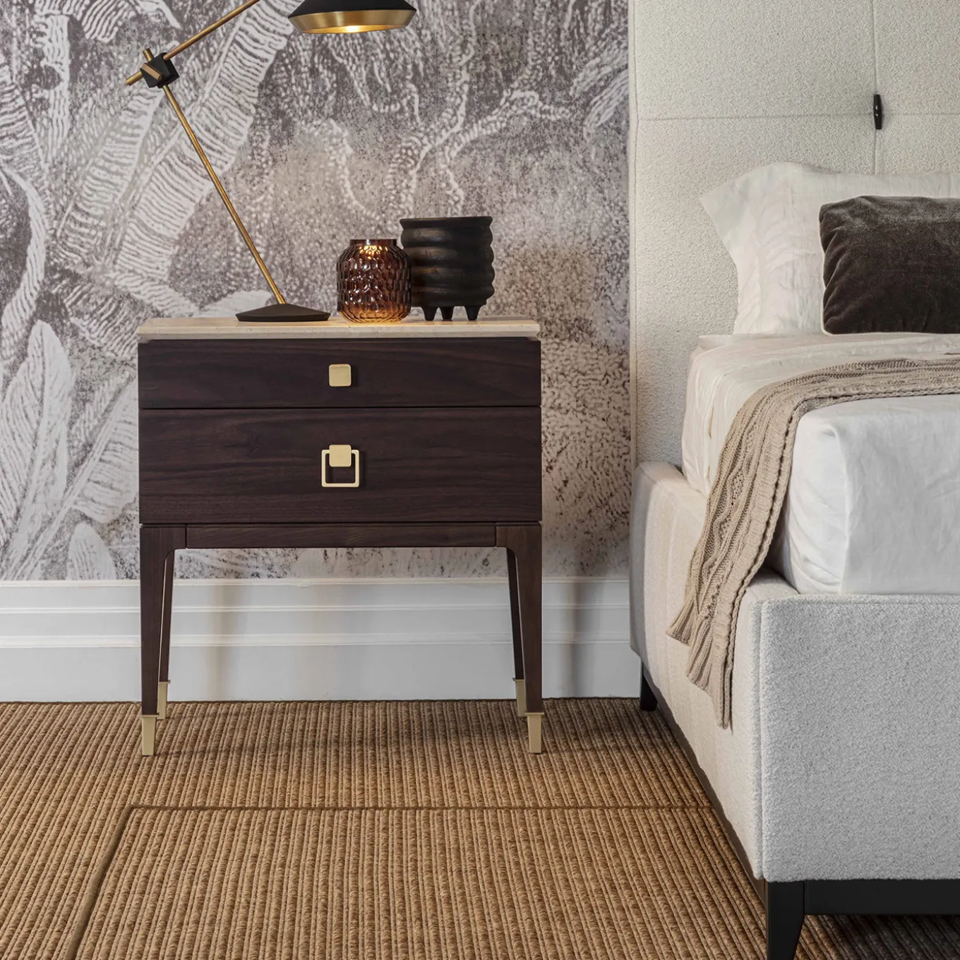 Comodino Nara marrone in legno