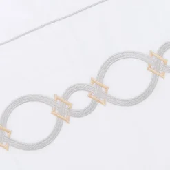 Completo Letto Bluemoon in Raso di Cotone Ricamato Bianco