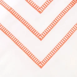 Completo Letto Siam Bianca e Arancione in Raso di Cotone